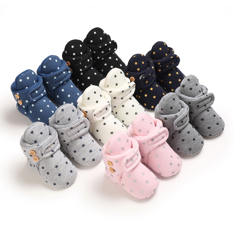 Giày Bốt Cotton Đế Mềm Chống Trượt Giữ Ấm Mùa Đông Cho Bé Trai Gái