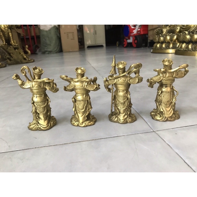 Bộ Tượng Tứ ĐẠI thiên Vương bằng đồng cao 11,5cm. tượng đồng