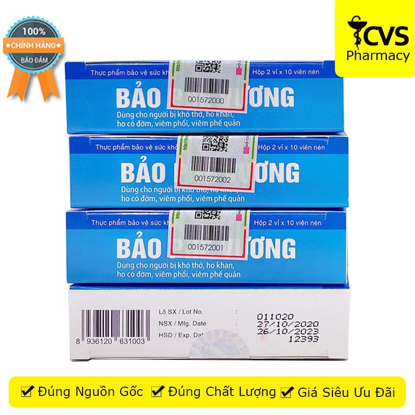 [MỚI] Bảo Phế Vương (Hộp 120 viên) Dùng cho người bị khó thở, viêm phổi, viêm phế quản - cvspharmacy