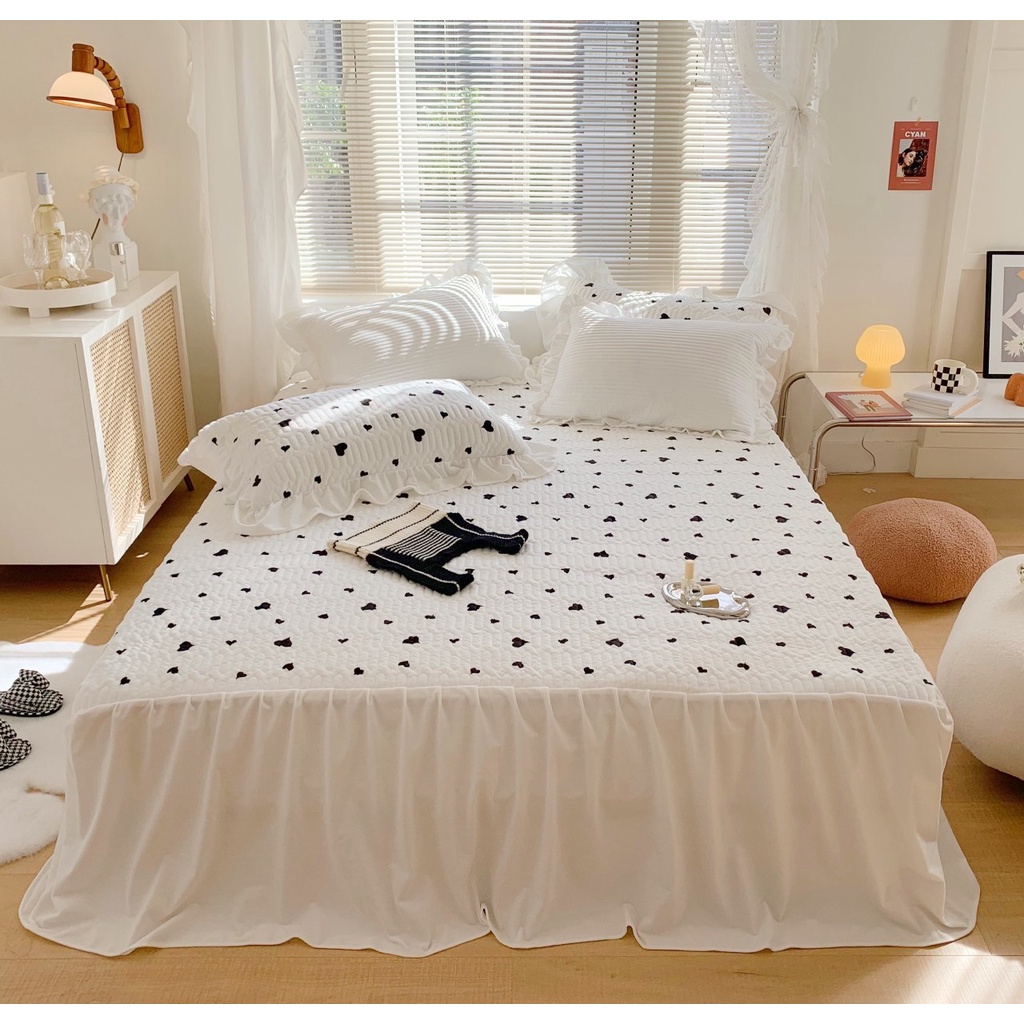 Bộ sưu tập 3 món ga + gối nỉ nhung bánh bèo freesize da dạng màu sắc - tạo không gian mới cho căn phòng