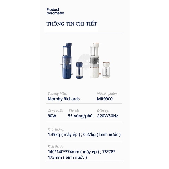 - MÁY ÉP CHẬM TẠO SODA MORPHY RICHARD MR9900