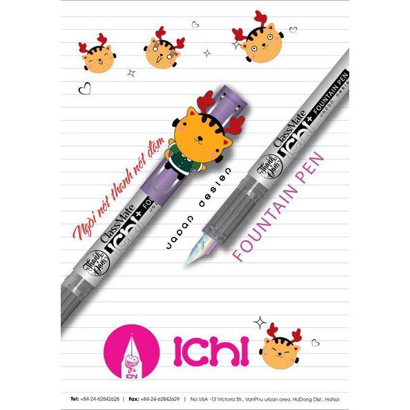 Bút máy luyện chữ đẹp Nhật ICHI – Classmate - ngộ nghĩng/ siêu nhân/công chúa - ngòi mài/ nét thanh đậm -Diệp Lạc