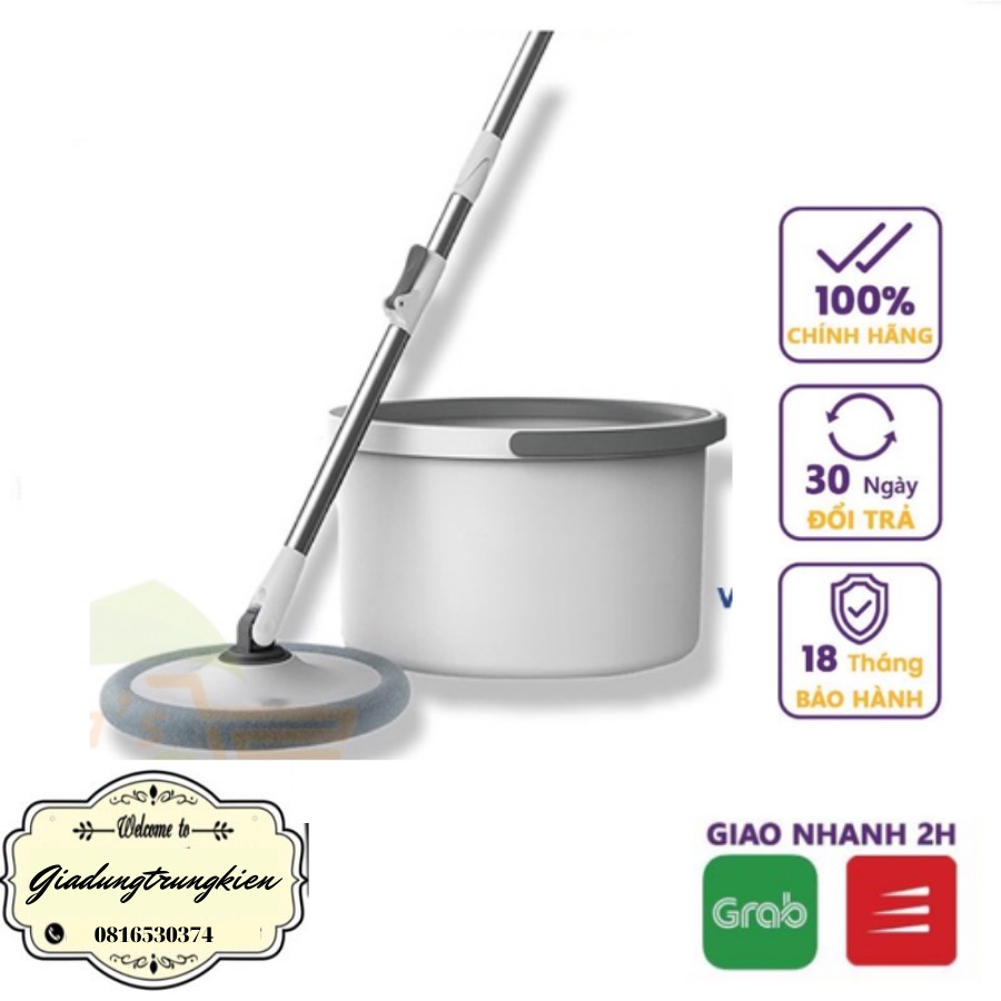 Chổi Lau Nhà Tách Nước K8 Thông Minh Thế Hệ Mới Với Thùng Vắt Xoay Tròn 360 Nhựa PP Cao Cấp Thay Lõi Lau Tiện Lợi