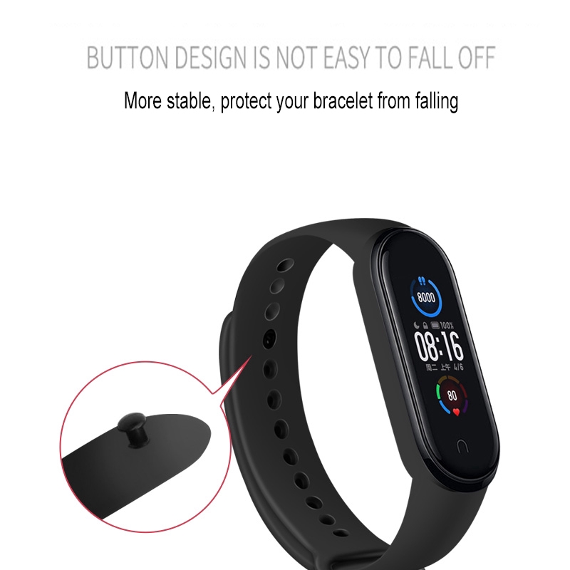 Dây Đeo Thay Thế Chất Liệu Silicone Màu Trơn Cho Xiaomi Mi Band 6 6 NFC 5 5nfc