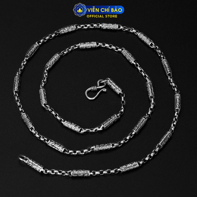 Dây chuyền bạc nam Lục Tự Chân Ngôn nhỏ bạc Thái 925 thời trang phụ kiện trang sức Viễn Chí Bảo D100046