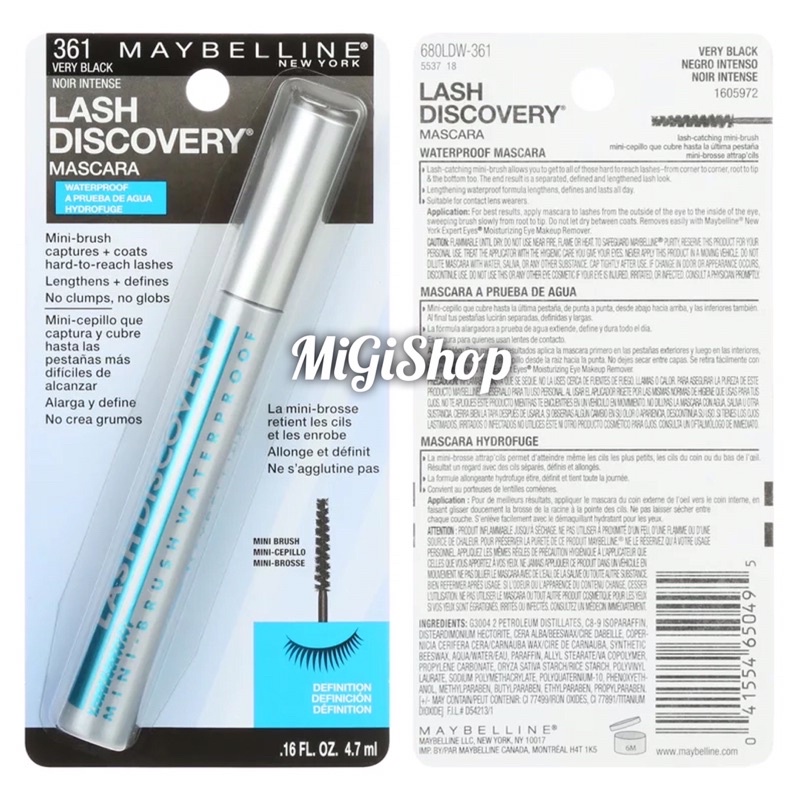 Mascara Đầu Cọ Mini Maybeliine Lash Discovery Mascara Waterproof 4.7ml