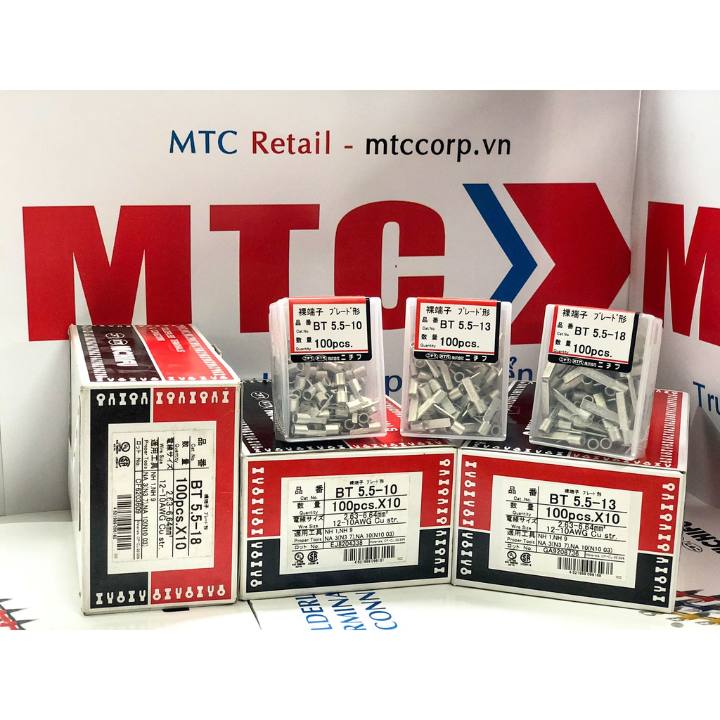 Đầu Cosse dẹt NICHIFU BT5.5 – hộp 100 cái