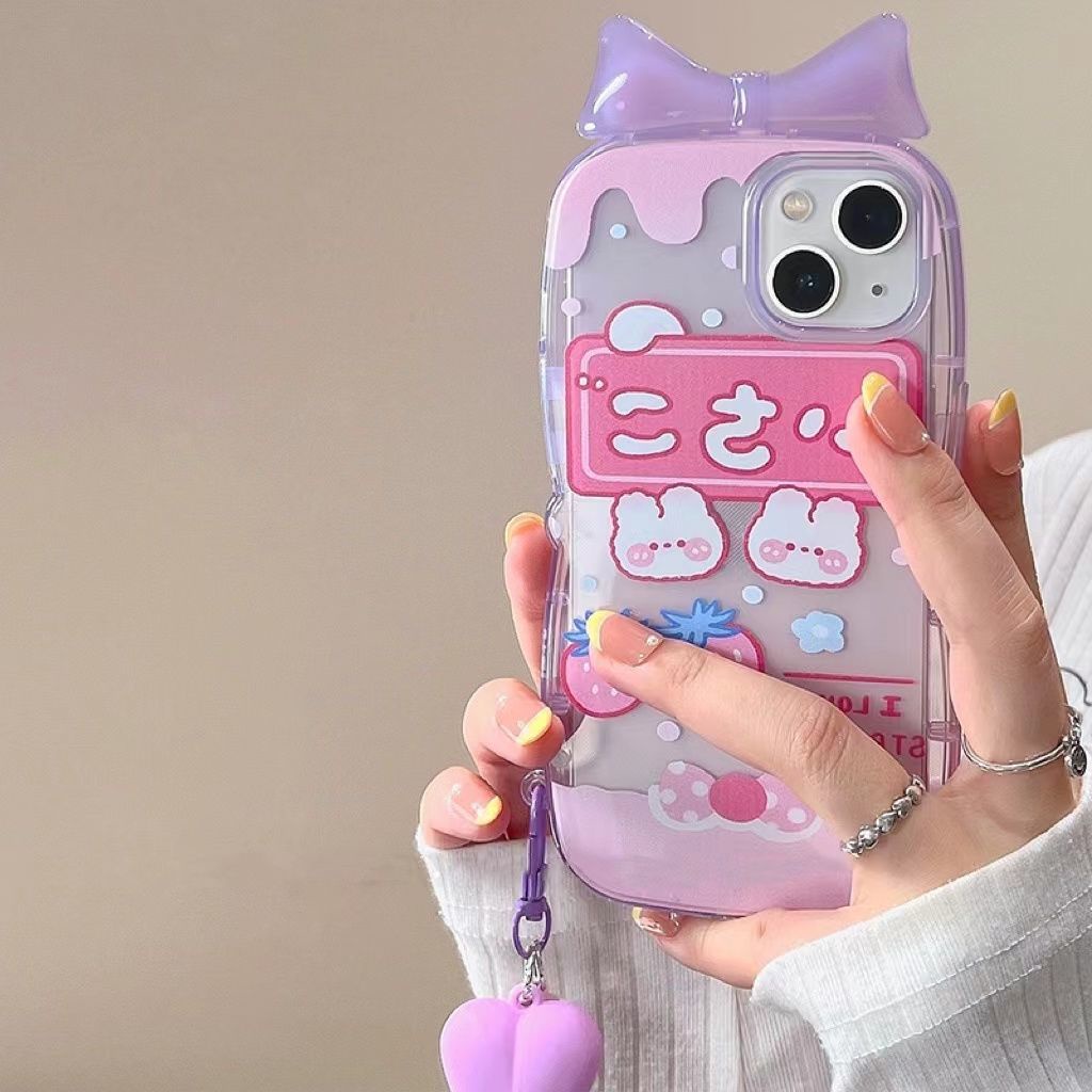 Ốp Điện Thoại Mềm Hình Thỏ Và Quả Dâu Tây Cho iphone 13 11 8 plus 13 12 11 pro max Xr Xs X 7 8 plus