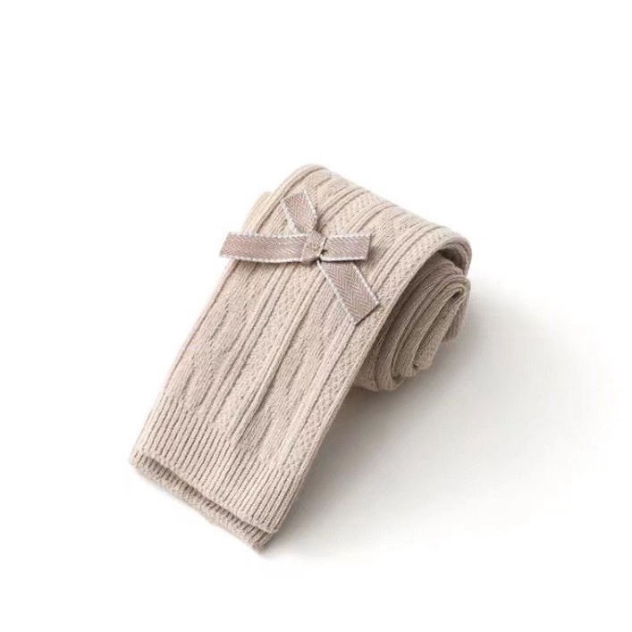 Quần tất niniduoduo không bàn sọc gân đính nơ nhỏ 5 màu