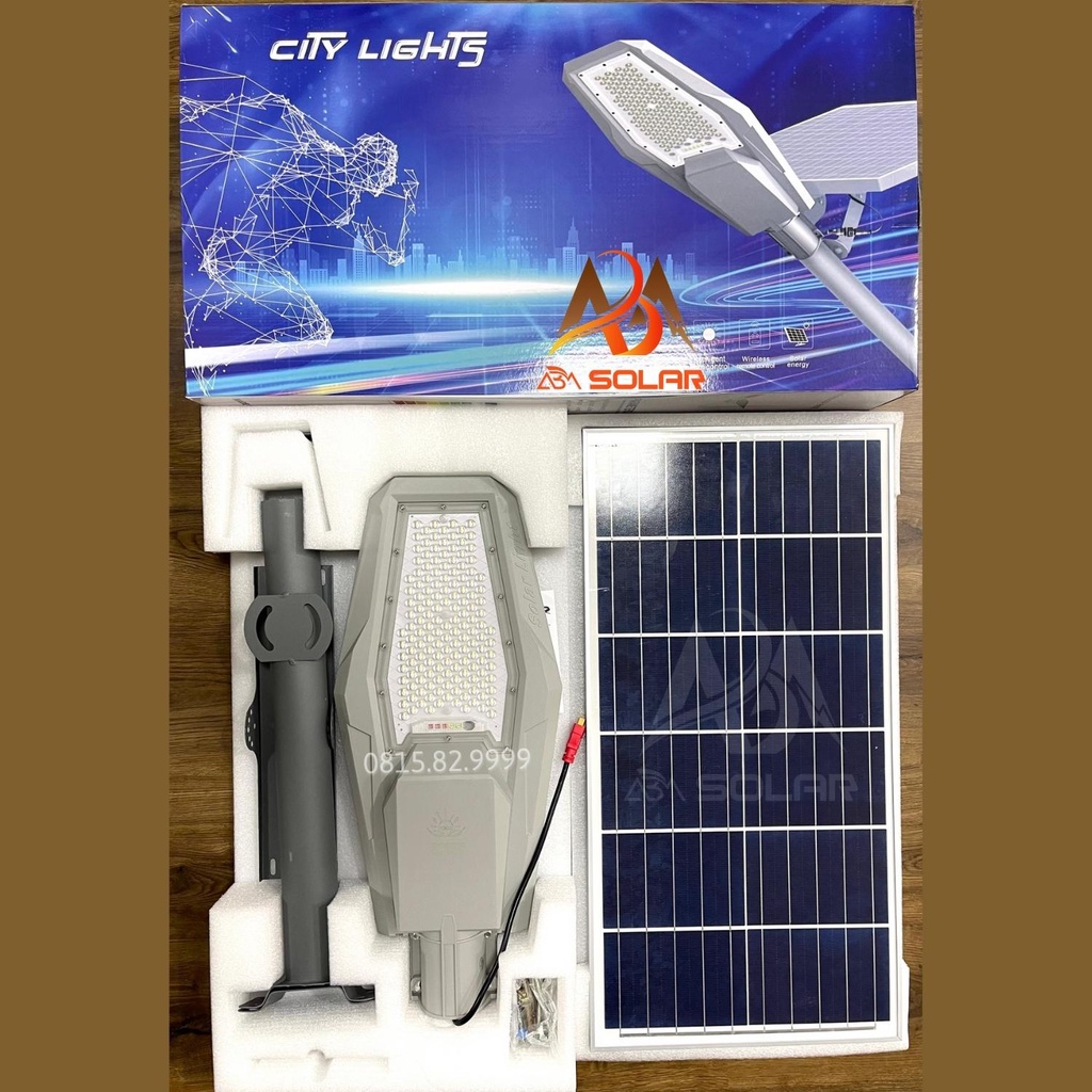 Đèn Năng Lượng Mặt Trời, Đèn Tấm Pin Rời, Phi Thuyền Công Suất 500W, Chiếu Sáng Sân Vườn Ngoài Trời- ABM SOLAR