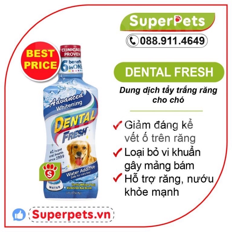 Nước súc miệng cho chó Dental Fresh 237ml