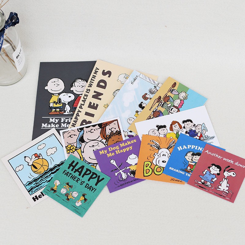 [Mã LIFEBOOK2 giảm 10% đơn 0Đ] Set 9 Ảnh trang trí In Họa Tiết Charlie Snoopy Trang Trí Đa Dụng postcard