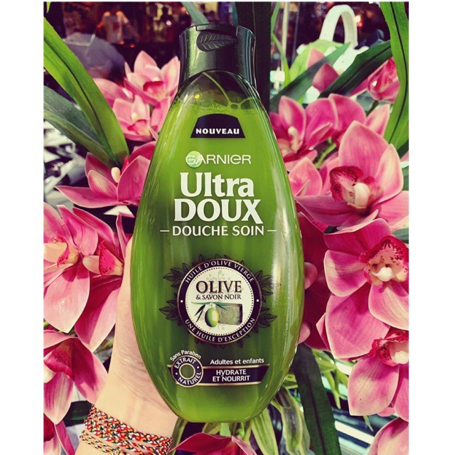 Sữa tắm giữ ẩm dưỡng da Garnier Ultra Doux Douche Soin Olive 500ml Ouibeaute