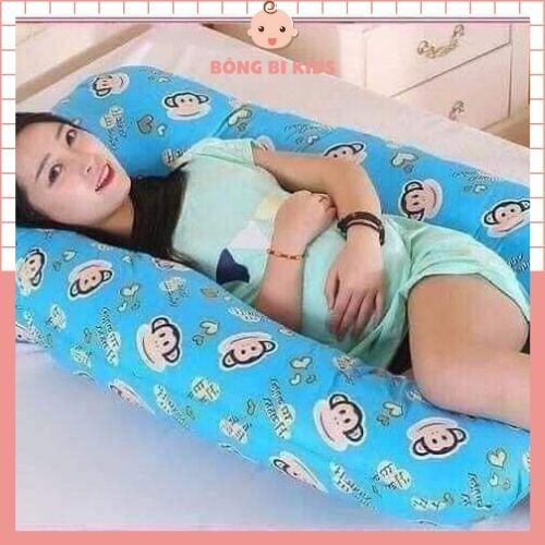 Gối Chữ U Cho Bà Bầu Gối Ngủ Ôm Dài Cho Mẹ Bầu Bông Bi Kids Store