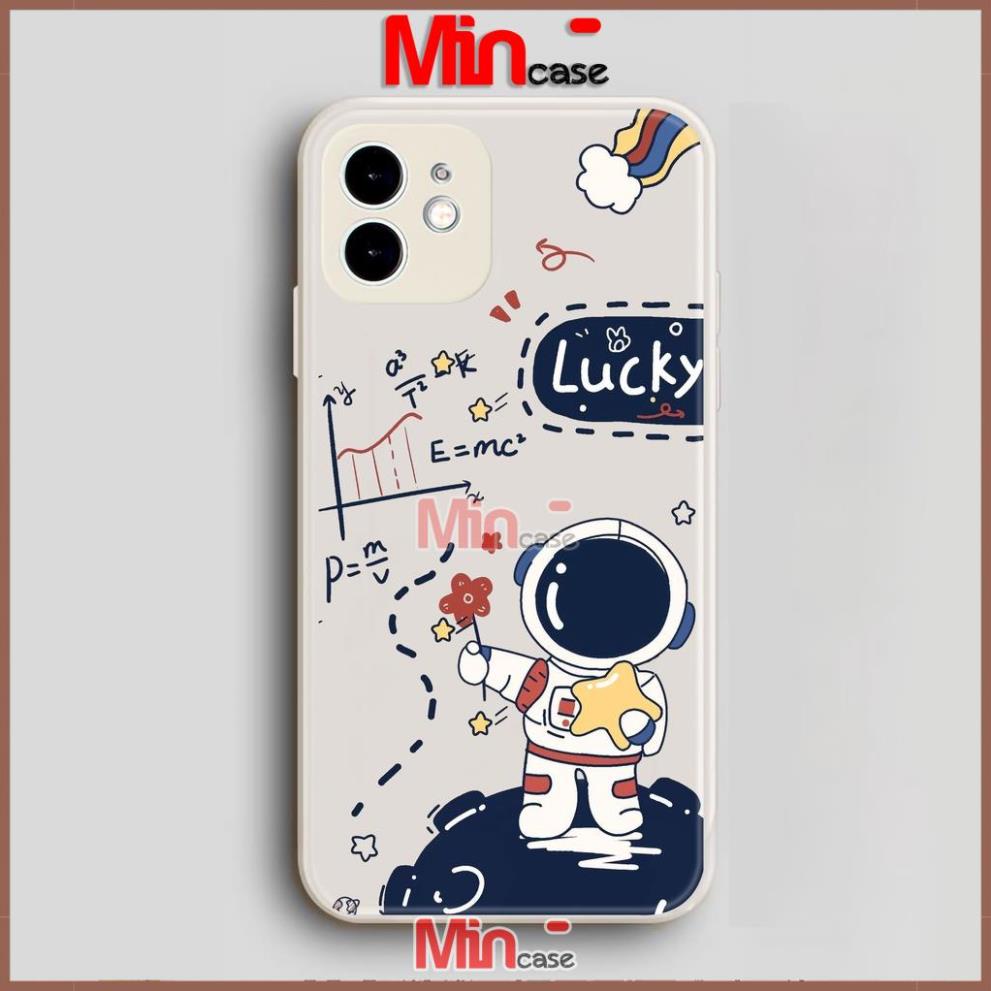 Ốp lưng iPhone Phi hành gia cute cạnh viền vuông silicon mềm dẻo cho iphone 6/6s/7/8/X/XS/11/12/13 Pro Plus Max