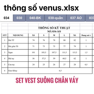 Set vest suông chân váy