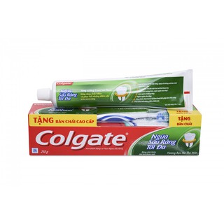 Kem đánh răng Colgate ngừa sâu răng tối đa 250g tặng kèm bàn chảy đánh răng