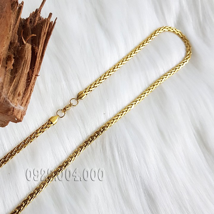 Dây chuyền nam kiểu bảng dẹp màu vàng DZ1709