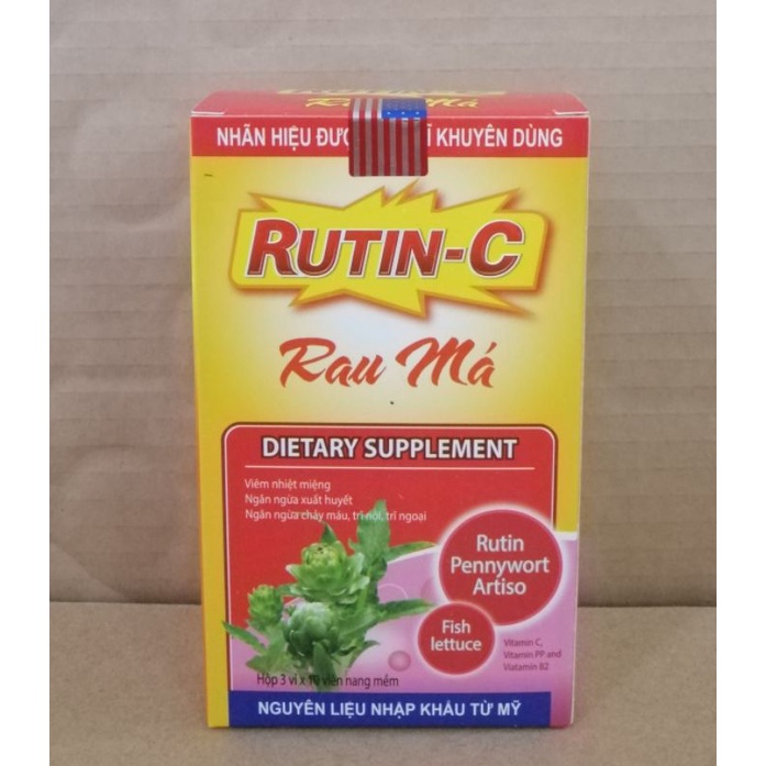 Viên Rutin C rau má hỗ trợ giảm táo bón và nhiệt miệng