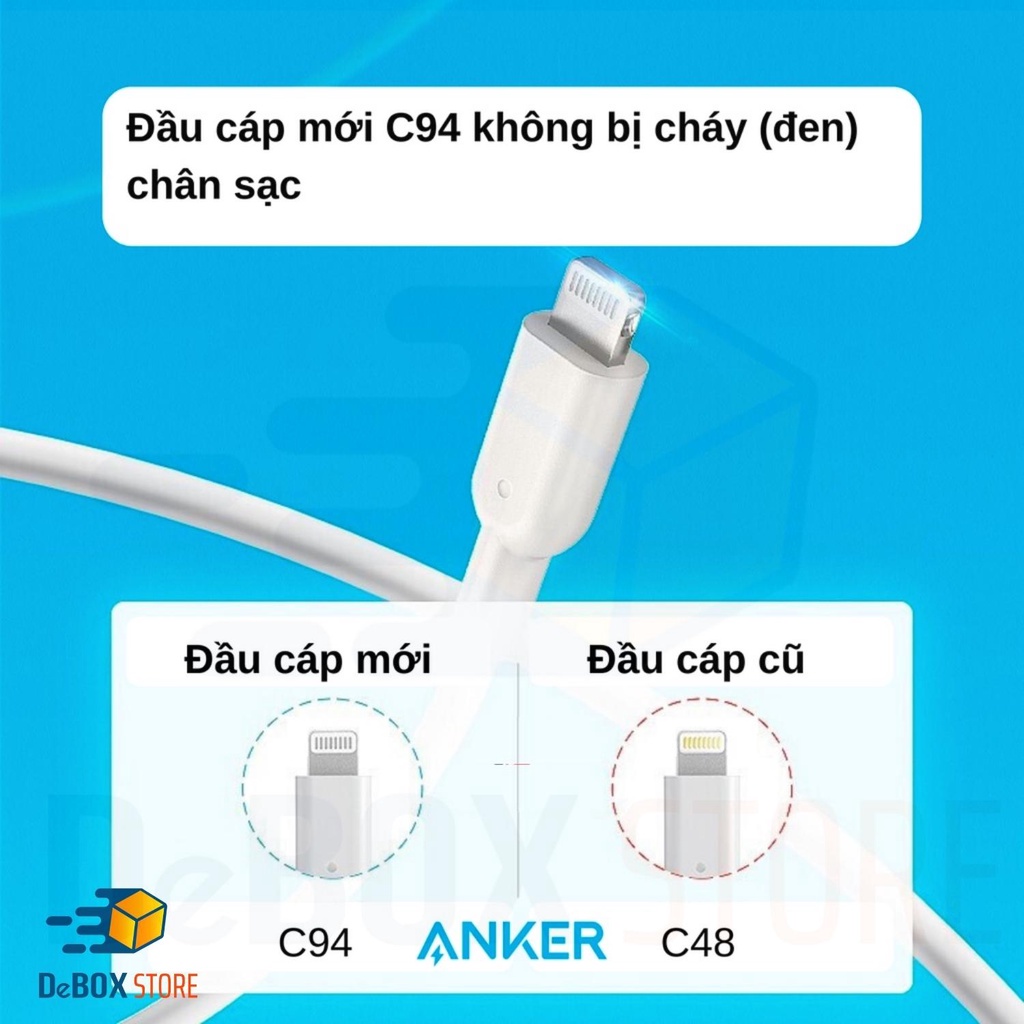 Cáp Sạc Nhanh Anker A8632 A8633 0.9m 1.8m PD 3.0 Power Line II Flow USB-C to L Bảo hành 12 tháng