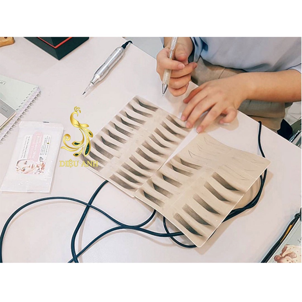 Da giả tập phun xăm, da giả trắng trơn không bột