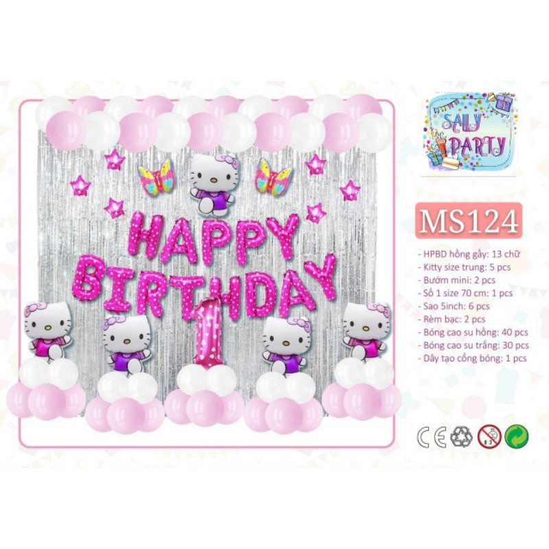 SET BÓNG SINH NHẬT MÈO KITTY.