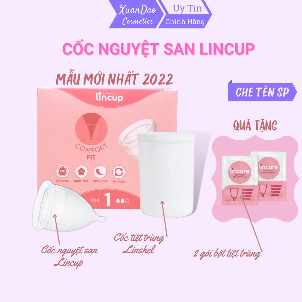 Cốc Nguyệt San LinCup Sesitive Lincup+ size lớn Cốc Nguyệt San Nhập Khẩu Mỹ 100% Chính Hãng