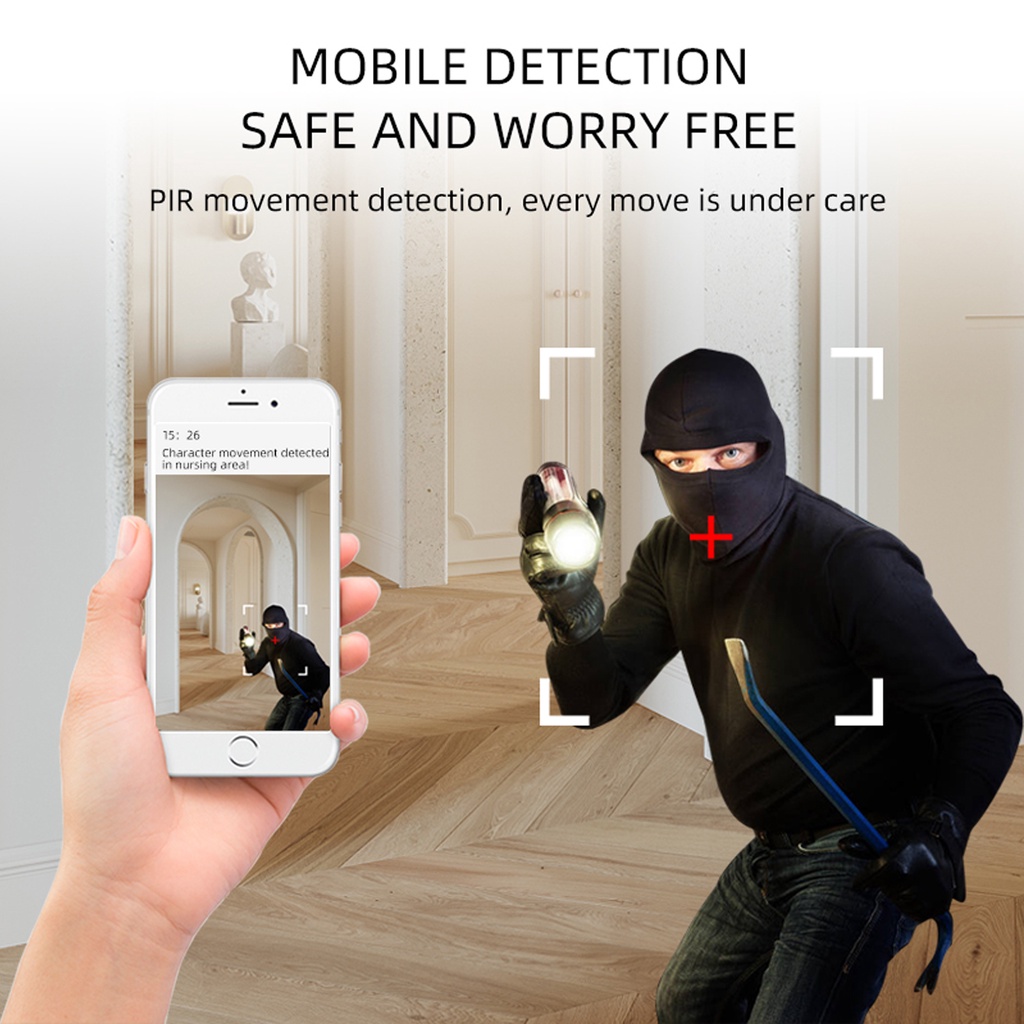 Camera WiFi 360 độ Độ nét cao Chức năng thoại 2 chiều Hồng ngoại Chế xem đêm tối thông minh cho Văn phòng tại nhà Phòng bé Boron069