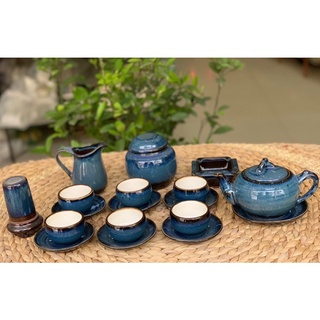 Ấm chén men xanh cao cấp Bát Tràng