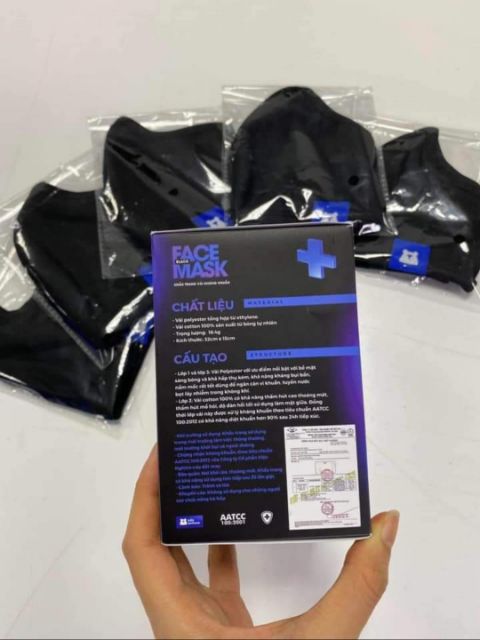 Hộp 5 Khẩu Trang Vải Kháng Khuẩn Đen | BigBuy360 - bigbuy360.vn