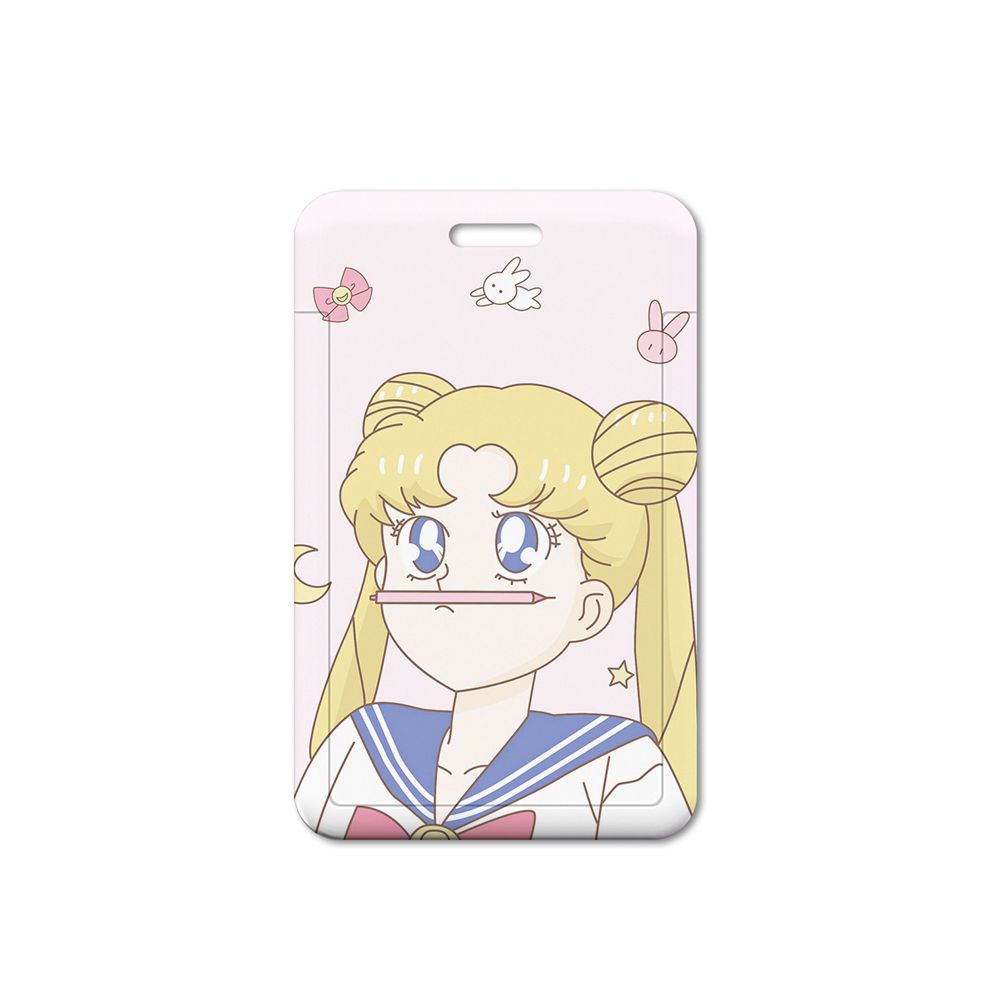 USNOW Cute Cartoon Card Holders Students Card Access Control Korean Card Case Bus Portable With Lanyard Key Rings Kawaii Keychains Card Storage Cover