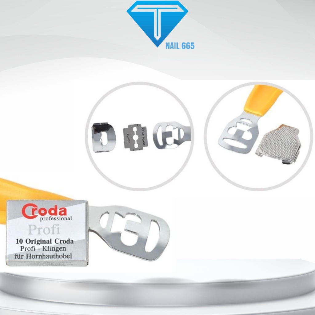 Cây bào nạo gót chân, Dụng cụ chà gót chân và vết chai sần 2in1 bộ mài tẩy da chết kèm10 lưỡi cạo tiện lợi