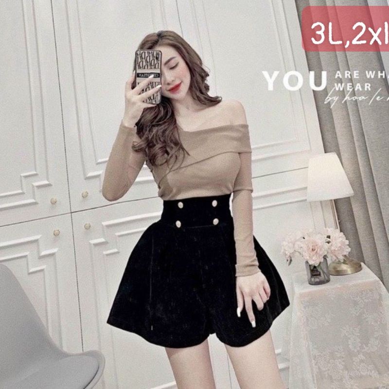 XẢ SALE - ÁO THUN GÂN LỆCH VAI BIGSIZE 60-90KG