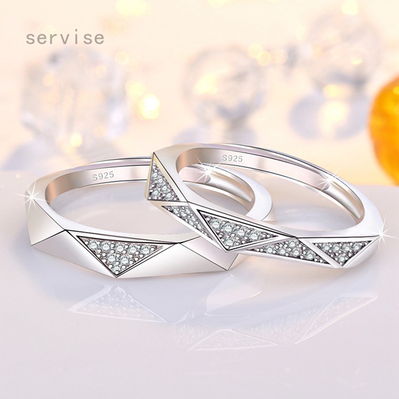 Nhẫn Cặp Đính Kim Cương Sáng Bóng