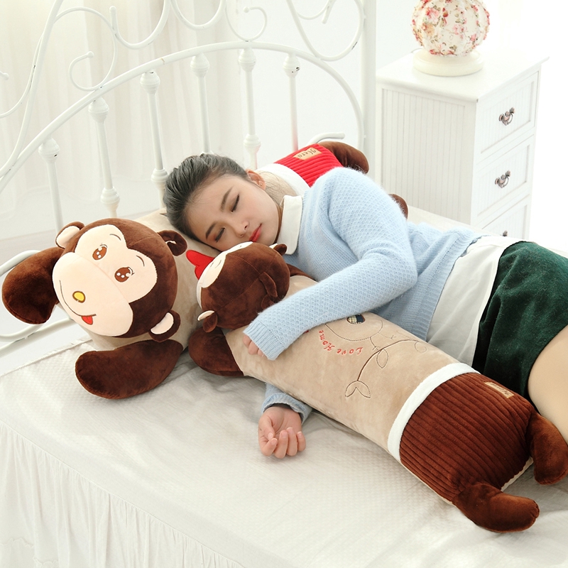 ☽Lying on the monkey holding Pillow plush toy doll dolls big sleeping children birthday gift Girl