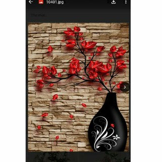 tranh bình hoa dán tường 3D