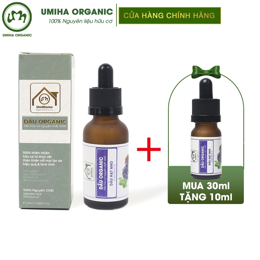 Dầu Hạt Nho hữu cơ UMIHA nguyên chất | Pure Grape Seed Oil 100% Organic 10ml