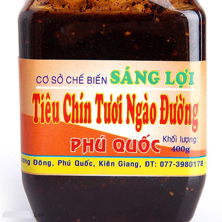TIÊU NGÀO ĐƯỜNG SÁNG LỢI ĐẶC SẢN PHÚ QUỐC HŨ 400 gram Bán Tại TPHCM