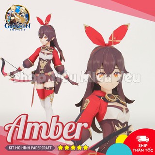 [CÓ CLIP] Mô Hình DIY Amber – Genshin Impact KIT Papercraft Figure Cao Cấp