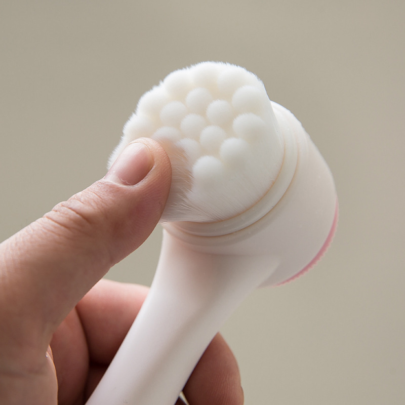 Bàn chải làm sạch da mặt thiết kế hai mặt massage 3D tiện dụng
