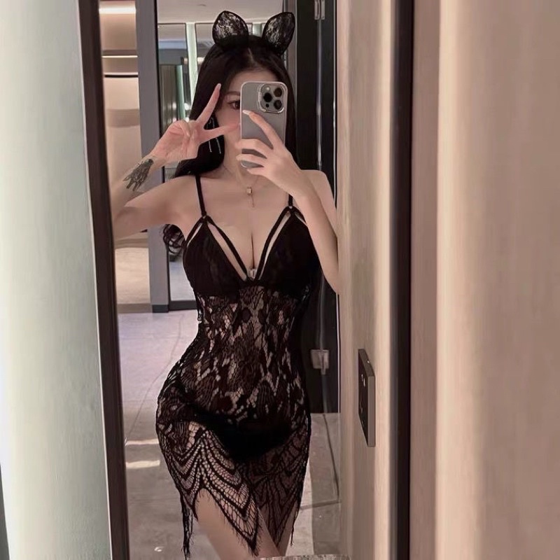 Váy Ngủ Ren Hai Dây Sexy Gợi Cảm Quyến Rũ 7774  [CWEAR.SEXY_ĐỒ NGỦ &amp; NỘI Y CAO CẤP]