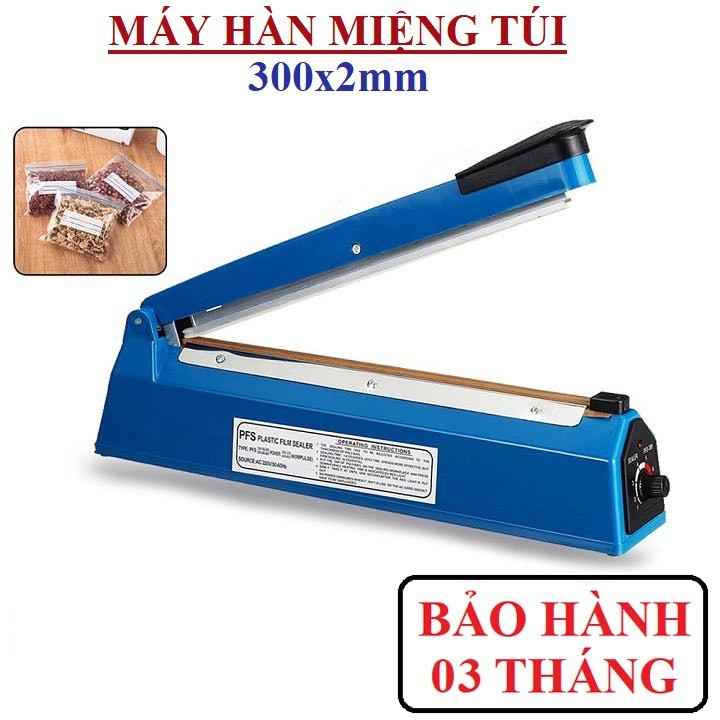 Máy Hàn Miệng Túi Dập Tay PFS - Đường hàn 300x2mm (Vỏ nhựa xanh)