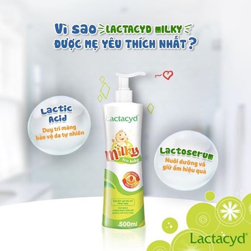 Sữa tắm gội trẻ em Lactacyd Milky, Lactacyd BB - Bảo vệ kép, sữa tắm rôm sảy, dưỡng da cho bé.