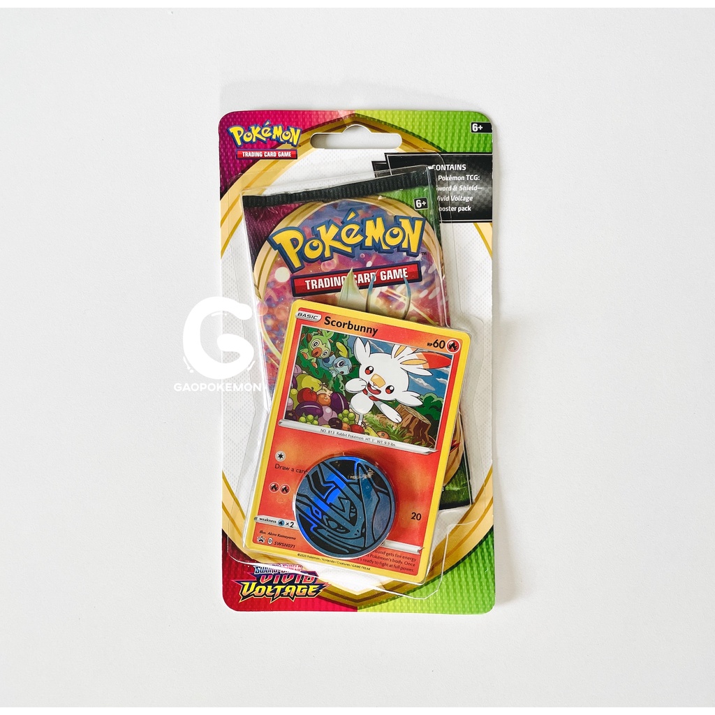Vỉ 1 gói bài Pokemon TCG - Vivid Voltage và Scorbunny