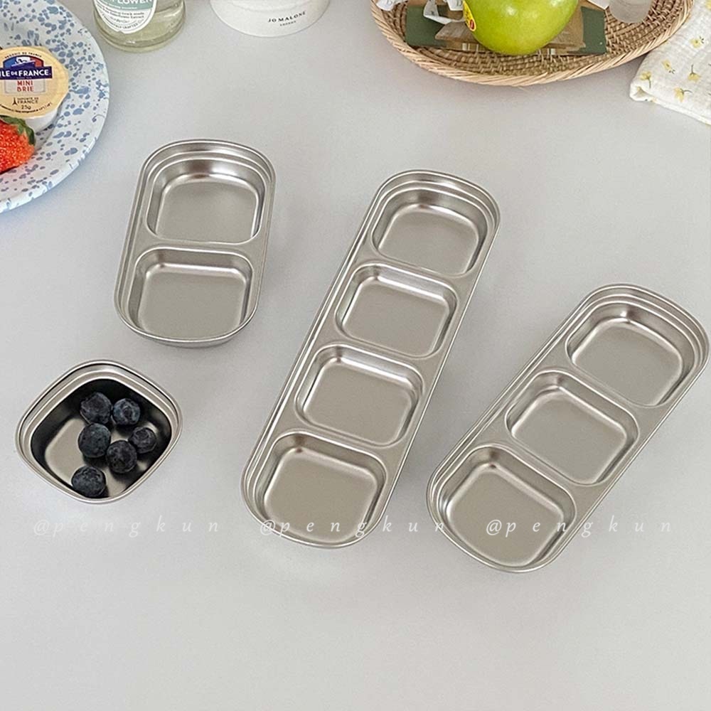Đĩa đựng nước chấm bằng thép không gỉ 304 dày phong cách Hàn Quốc