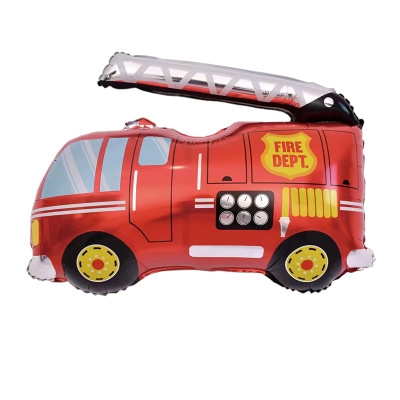 1 Bong Bóng Kiếng Hình Xe Cứu Hỏa Hoạt Hình Trang Trí Tiệc Sinh Nhật