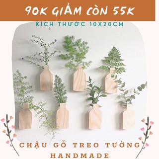  Lọ cắm hoa treo tường bằng gỗ(Handmade) - Trang trí tường bằng hoa lá hoặc cây thủy sinh