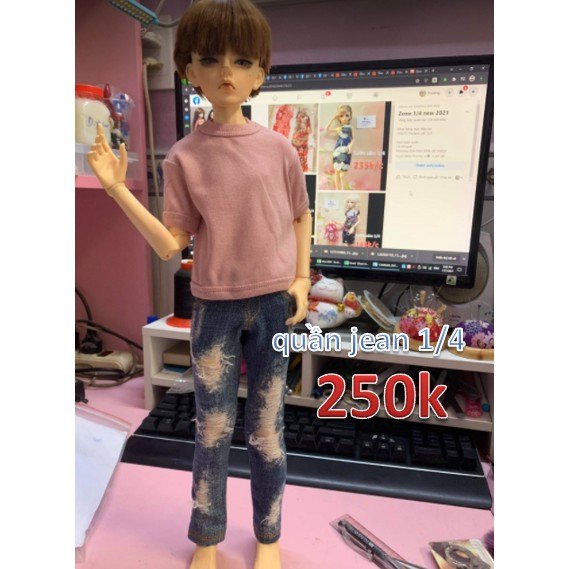 Quần jean BJD dài kiểu kim sa wax thời trang cao cấp size 1/4