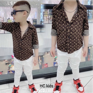 áo sơ mi lụa dài tay cho bé 9-28kg