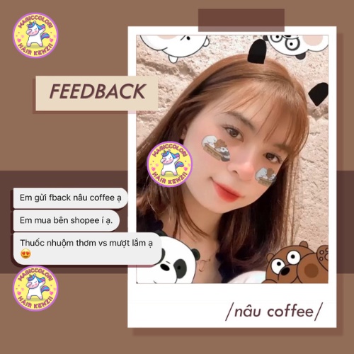 Thuốc Nhuộm Tóc Nâu Cafe Tặng Oxy Trợ Nhuộm Găng Tay Mũ Chùm Kenzii Lên Từ Tone 3 - 4